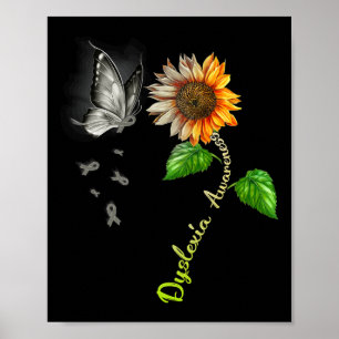 Póster Concienciación sobre dislexia de girasol