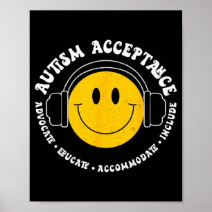 Póster Concienciación sobre el autismo Aceptación Cara so