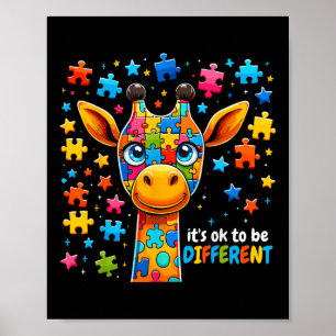 Póster Concienciación sobre el autismo de la jirafa Está