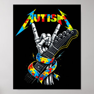 Póster Concienciación sobre el autismo esqueleto de autis
