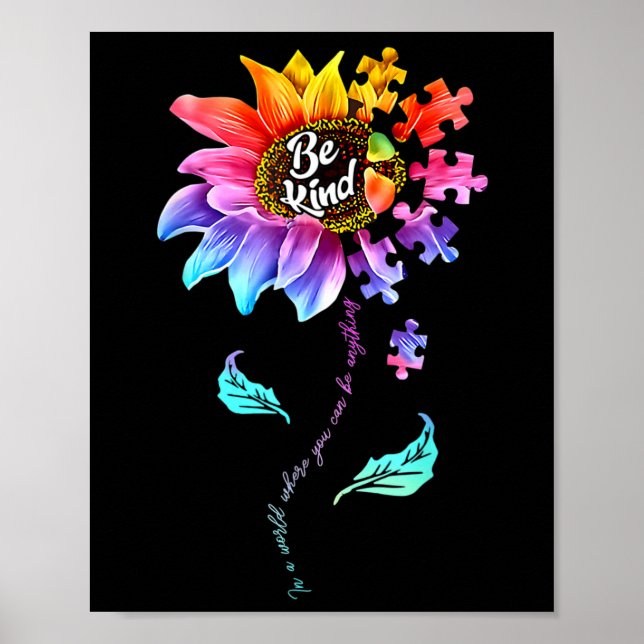 Póster Concienciación sobre el autismo girasol Que sea un (Frente)