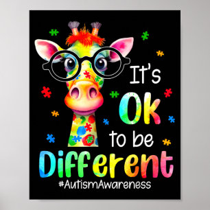 Póster Concienciación sobre el Autismo Jirafa Animal Lind