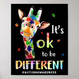 Póster Concienciación sobre el Autismo Jirafa Animal Lind