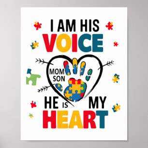 Póster Concienciación sobre el autismo, mamá Camisa, yo s