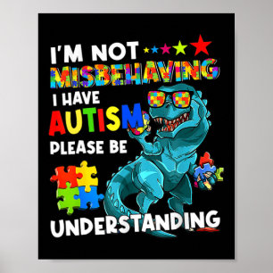 Póster Concienciación sobre el autismo No me estoy portan