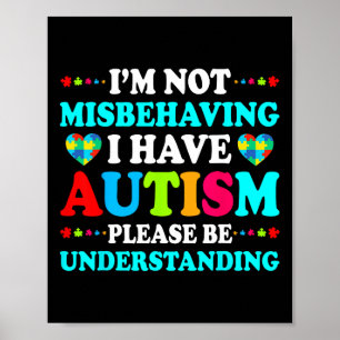 Póster Concienciación sobre el autismo No me estoy portan