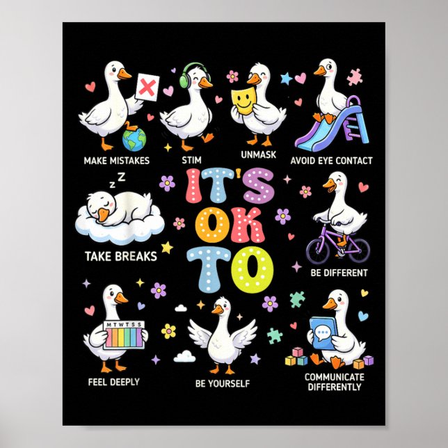 Póster Concienciación sobre el Autismo para Ser Diferente (Frente)