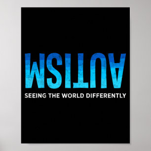 Póster Concienciación sobre el autismo viendo el mundo de