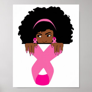 Póster Concienciación sobre el cáncer de mama afroamerica