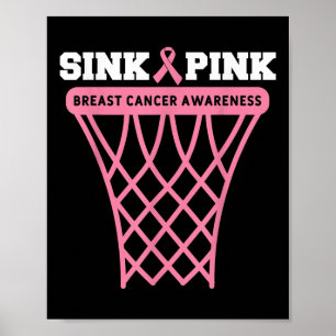 Póster Concienciación sobre el cáncer de mama Baloncesto