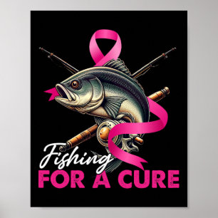 Póster Concienciación Sobre El Cáncer De Mama En La Pesca