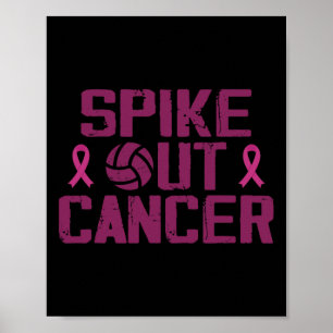Póster Concienciación sobre el cáncer de mama en voleibol