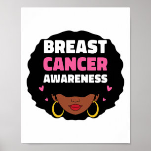 Póster Concienciación sobre el cáncer de mama Mujeres afr