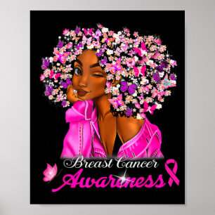 Póster Concienciación sobre el cáncer de mama Mujeres afr