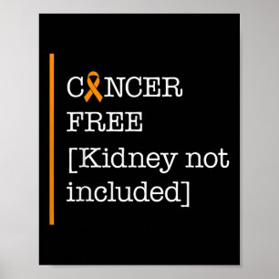 Póster Concienciación sobre el cáncer de riñón Sin cáncer