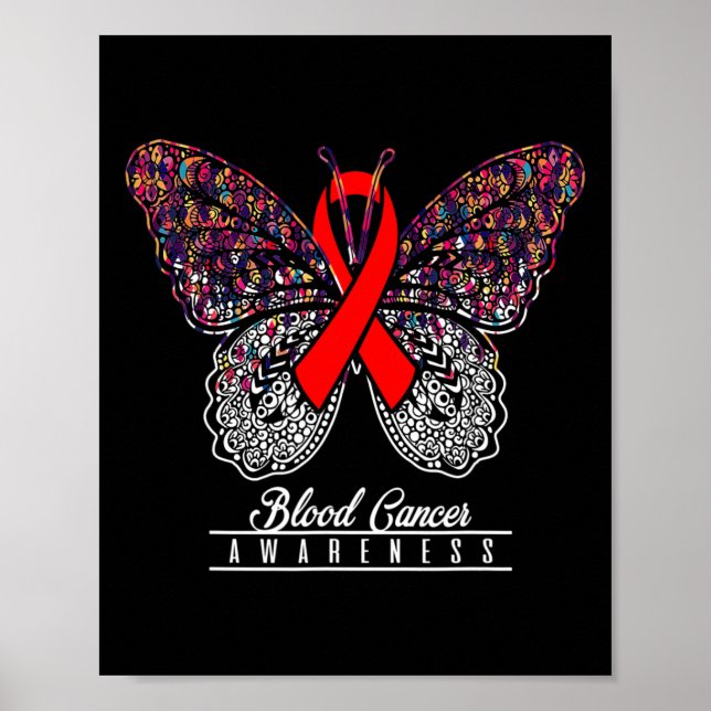 Póster Concienciación sobre el cáncer de sangre Butterfly (Frente)