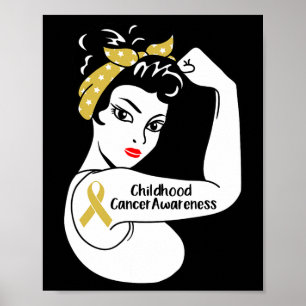 Póster Concienciación sobre el cáncer infantil Mujeres fu