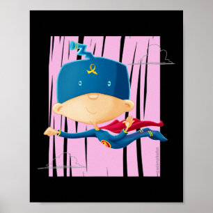 Póster Concienciación sobre el cáncer infantil Super GA