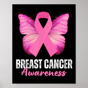 Póster Concienciación sobre el cáncer Mariposa de cinta r