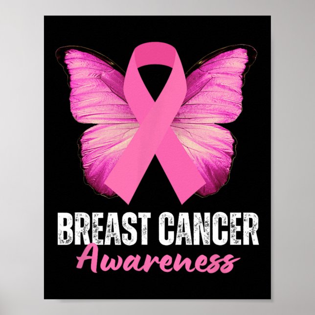 Póster Concienciación sobre el cáncer Mariposa de cinta r (Frente)