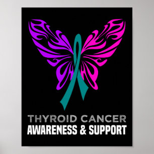 Póster Concienciación sobre el cáncer Mariposa rosa de la