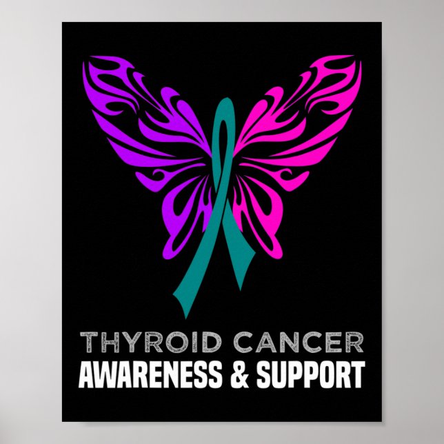 Póster Concienciación sobre el cáncer Mariposa rosa de la (Frente)