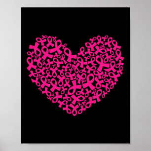 Póster Concienciación sobre el cáncer Mes Cinta Mujeres d
