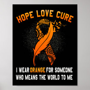 Póster Concienciación sobre el cáncer Naranja Ribbon: reg