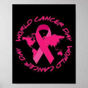Póster Concienciación sobre el Día Mundial del Cáncer