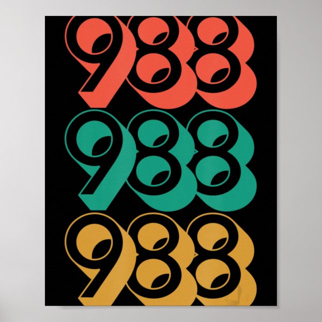 Póster Concienciación sobre el suicidio - 988 - Prevenció (Frente)