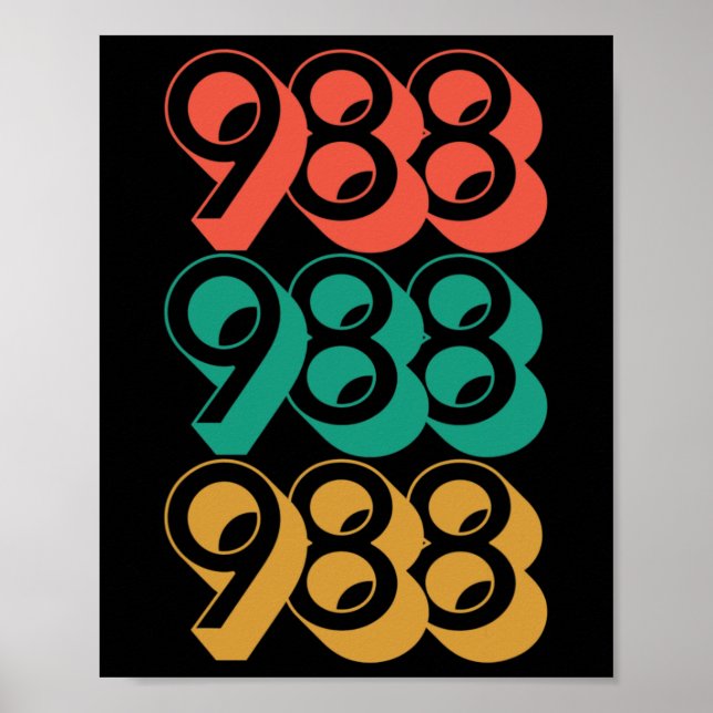 Póster Concienciación sobre el suicidio - 988 - Prevenció (Frente)