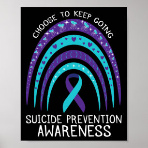 Póster Concienciación sobre el suicidio en el arcoiris en