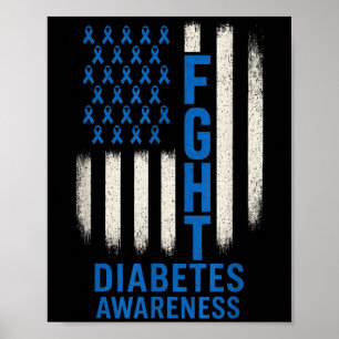 Póster Concienciación sobre la diabetes - Apoyo de la ban