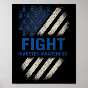 Póster Concienciación sobre la diabetes - Bandera de Esta