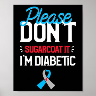 Póster Concienciación sobre la diabetes tipo 1 Por favor,