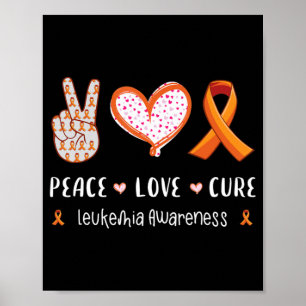 Póster Concienciación sobre la leucemia por amor de paz h