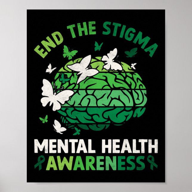 Póster Concienciación sobre la salud mental Acaba Con La  (Frente)