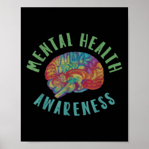 Póster Concienciación sobre la salud mental Arcoiris cere