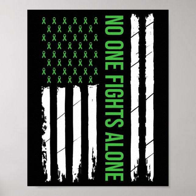 Póster Concienciación sobre la salud mental Cinta verde (Frente)