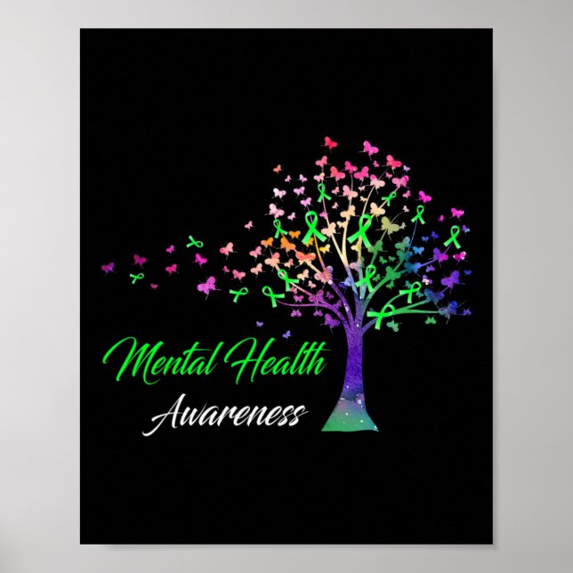 Póster Concienciación sobre la salud mental de la cinta (Frente)