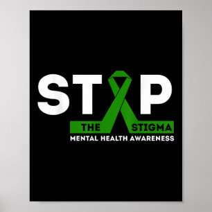 Póster Concienciación sobre la salud mental Detener el re