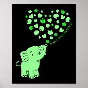 Póster Concienciación sobre la salud mental Elephant Hear