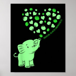 Póster Concienciación sobre la salud mental Elephant Hear