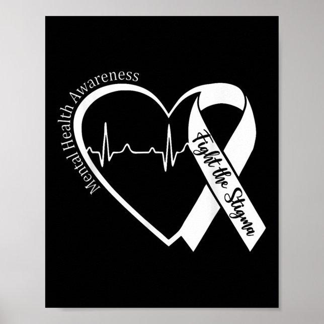 Póster Concienciación sobre la salud mental Lucha contra  (Frente)