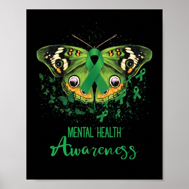 Póster Concienciación sobre la salud mental Mariposa Cint (Frente)