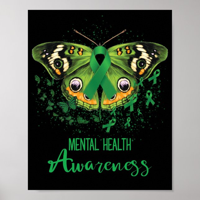 Póster Concienciación sobre la salud mental Mariposa Cint (Frente)