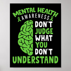 Póster Concienciación sobre la salud mental no juzga lo q