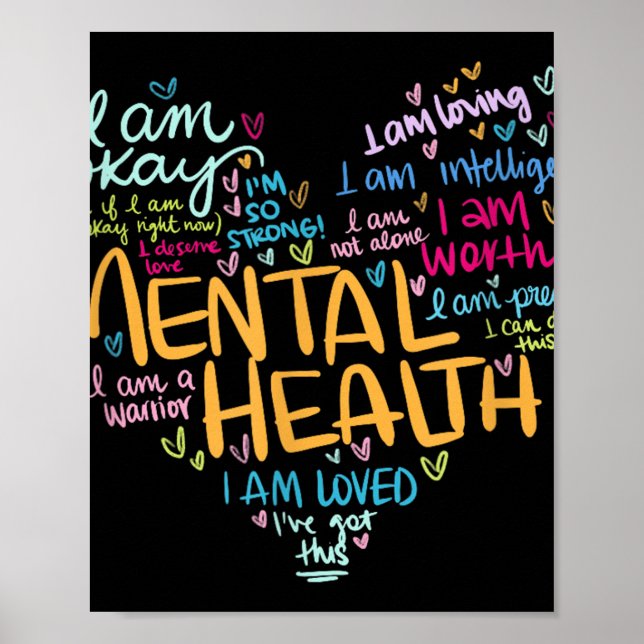 Póster Concienciación sobre la salud mental regalo Depres (Frente)