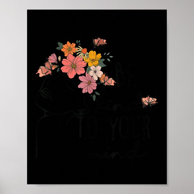 Póster Concienciación sobre la salud mental, sea amable c (Frente)