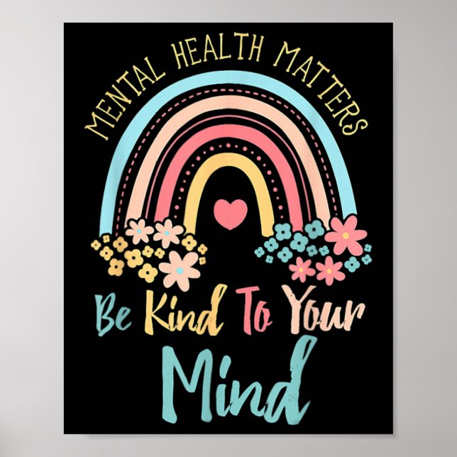 Póster Concienciación sobre la salud mental Tenga cuidado (Frente)